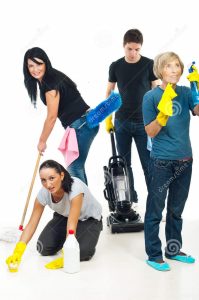 people teamwork cleaning house 17175022